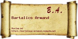 Bartalics Armand névjegykártya