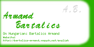 armand bartalics business card